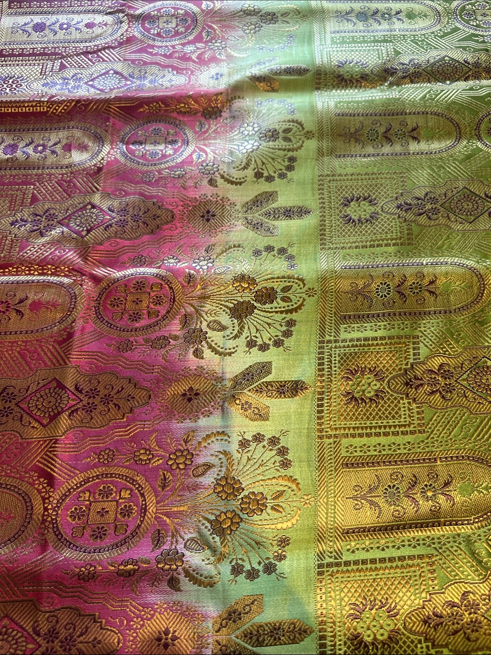 Silk brocade bollywood saree